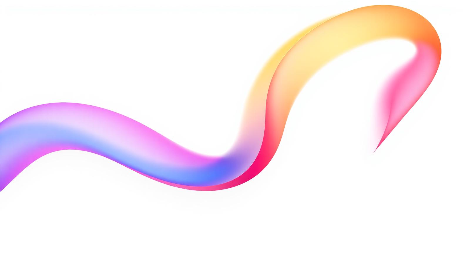 Abstract spectrum gradient ribbon on white